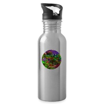 Future Garten - Trinkflasche mit integriertem Trinkhalm - Lightsilver - Rechts