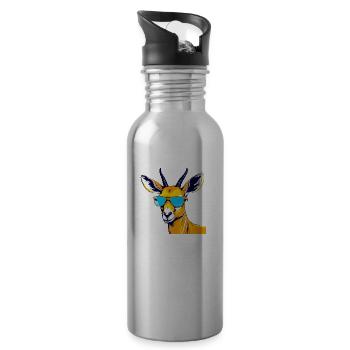 Loka the impala - Water bottle with straw - silver - Right