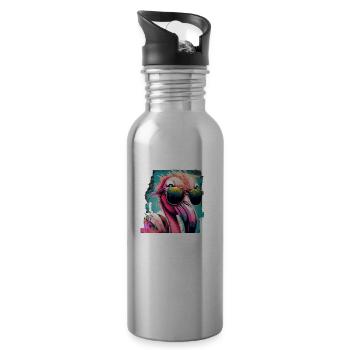 IMG 1476 - Trinkflasche mit integriertem Trinkhalm - Lightsilver - Rechts