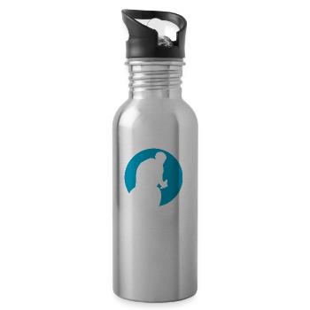 Bicycle Biking Biker - Water bottle with straw - silver - Right