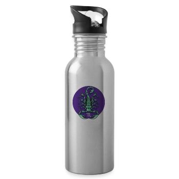 Zodiac - Star Sign - Scorpio - neg - Trinkflasche mit integriertem Trinkhalm - Lightsilver - Rechts