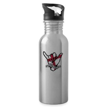 England Shaka - Water bottle with straw - silver - Right