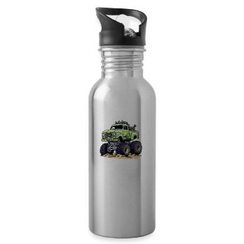 Monster truck MegaCrusher - Water bottle with straw - silver - Right