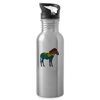 Zebra - Trinkflasche mit integriertem Trinkhalm - Lightsilver - Rechts