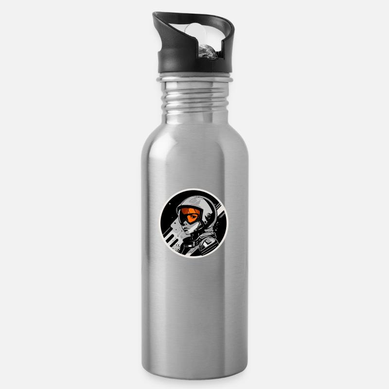Austronaut - Trinkflasche mit integriertem Trinkhalm - Lightsilver