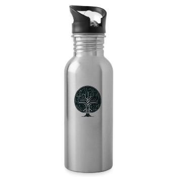 Wikingerbaum des Lebens - Trinkflasche mit integriertem Trinkhalm - Lightsilver - Rechts