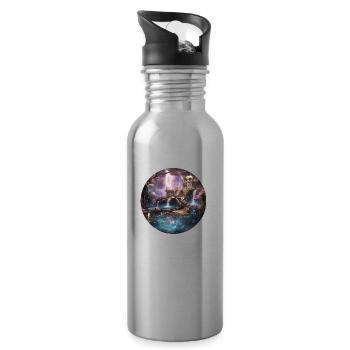 Enveloping star spells - Water bottle with straw - silver - Right