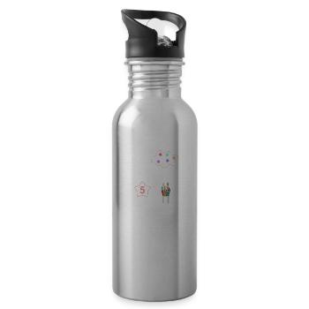 Ich bin schon 5 Wolke - Trinkflasche mit integriertem Trinkhalm - Lightsilver - Rechts