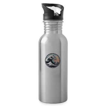 Big Wave - Water bottle with straw - silver - Right