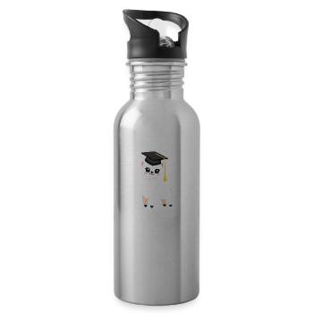 Alpaca Studies Bachelor Graduate School Diploma - Water bottle with straw - silver - Right