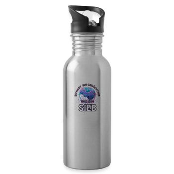 Du hast ein Gedächtnis wie ein Sieb - Trinkflasche mit integriertem Trinkhalm - Lightsilver - Rechts