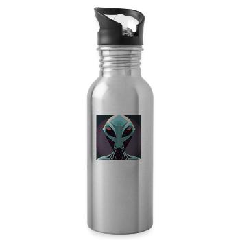 Joyeux Halloween mignon extraterrestre effrayant drôle effrayant - Gourde avec paille intégrée - argent clair - Droite