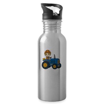Tractor Young Kids - Water bottle with straw - silver - Right