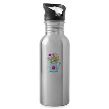 Gardener Gardening Garden Hobby Gardener Gardening - Water bottle with straw - silver - Right