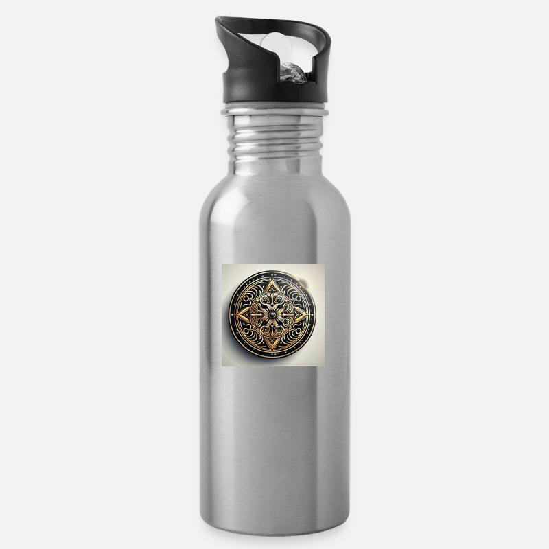 Vintage - Trinkflasche mit integriertem Trinkhalm - Lightsilver
