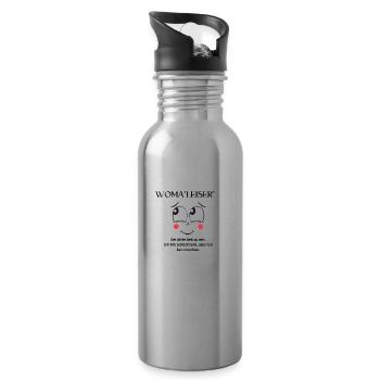 Woma"leiser" - Trinkflasche mit integriertem Trinkhalm - Lightsilver - Rechts