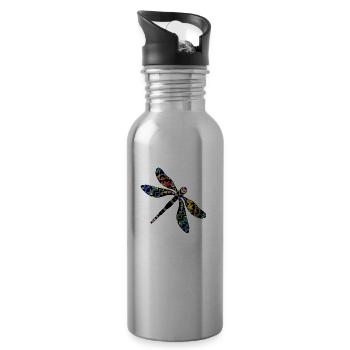Dragonfly - Water bottle with straw - silver - Right