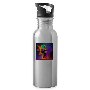 Lass es klingen - Trinkflasche mit integriertem Trinkhalm - Lightsilver - Rechts
