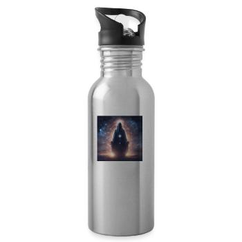 Weltall Astrologie Spiritualität - Trinkflasche mit integriertem Trinkhalm - Lightsilver - Rechts