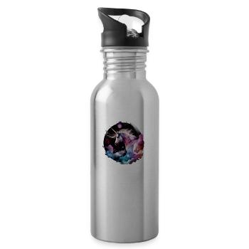 Magisches Einhorn - Trinkflasche mit integriertem Trinkhalm - Lightsilver - Rechts