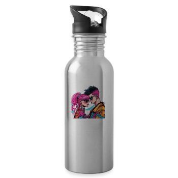 Y2K Fashion - Water bottle with straw - silver - Right