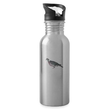Je peux pas j'ai palombe - idée cadeau chasse - Gourde avec paille intégrée - argent clair - Droite