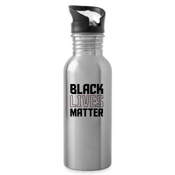 black lives - Trinkflasche mit integriertem Trinkhalm - Lightsilver - Rechts