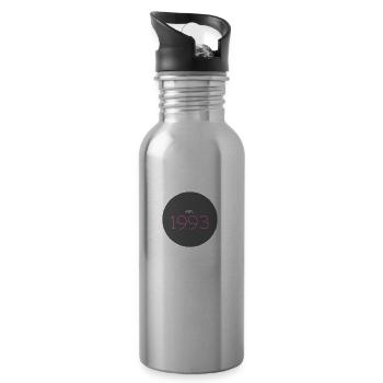est. 1993, Birthday, Date, 90s, Year - Water bottle with straw - silver - Right