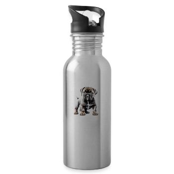 Mastiff Dog Owner Dog Dogs Bulldog - Water bottle with straw - silver - Right