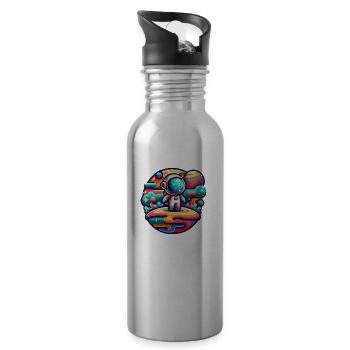 Kleiner Astronaut - Trinkflasche mit integriertem Trinkhalm - Lightsilver - Rechts
