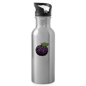 sweet blackberry - Water bottle with straw - silver - Right