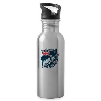 Neuseeland Aotearoa Kiwi 16 - Trinkflasche mit integriertem Trinkhalm - Lightsilver - Rechts