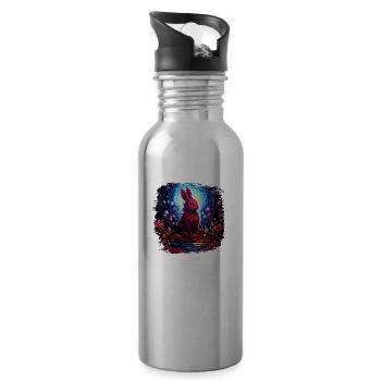 pet happy bearded collie easter for boys dog breed - Trinkflasche mit integriertem Trinkhalm - Lightsilver - Rechts