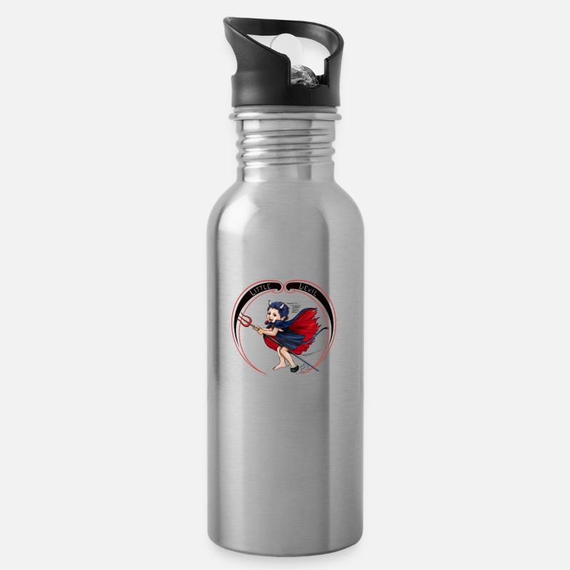 little devil - Water bottle with straw - silver