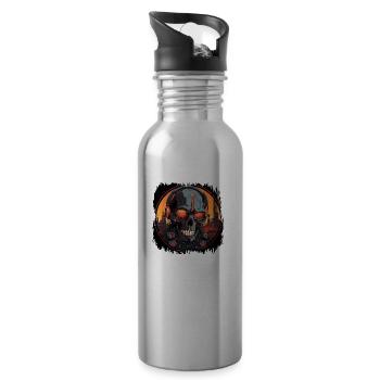 skeletal dirty birthday present idea funny sayings - Water bottle with straw - silver - Right