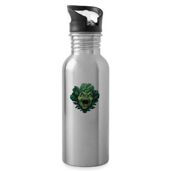 Spinat Monster - Trinkflasche mit integriertem Trinkhalm - Lightsilver - Rechts