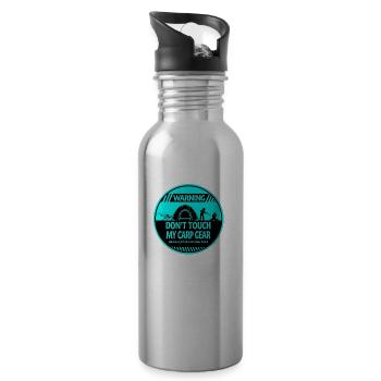 Karpfen-Warnung - Trinkflasche mit integriertem Trinkhalm - Lightsilver - Rechts
