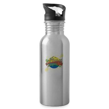 Latin Tropical Beach Summer Waves Sunny Vacation - Trinkflasche mit integriertem Trinkhalm - Lightsilver - Rechts