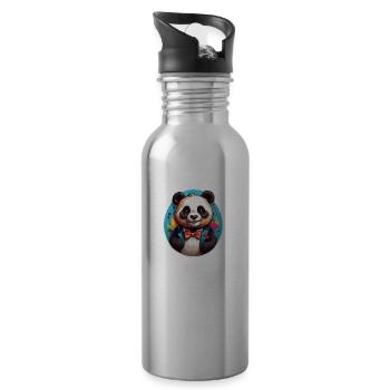 Panda - Trinkflasche mit integriertem Trinkhalm - Lightsilver - Rechts