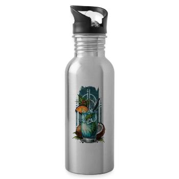 Tropical Indulgence: Coconut Cocktails - Water bottle with straw - silver - Right