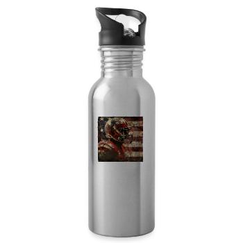 Joueur de football américain pour les footballeurs et les fans - Gourde avec paille intégrée - argent clair - Droite