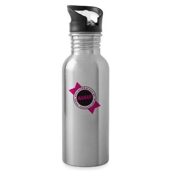 Beste Mama - Trinkflasche mit integriertem Trinkhalm - Lightsilver - Rechts