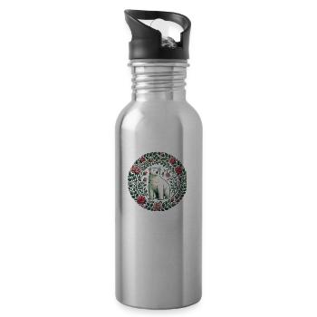 Polar Bear - Water bottle with straw - silver - Right