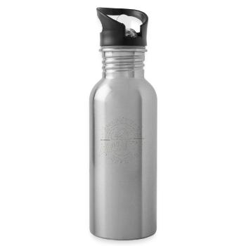 Das Abenteuer wartet, fahr einfach los - Trinkflasche mit integriertem Trinkhalm - Lightsilver - Rechts