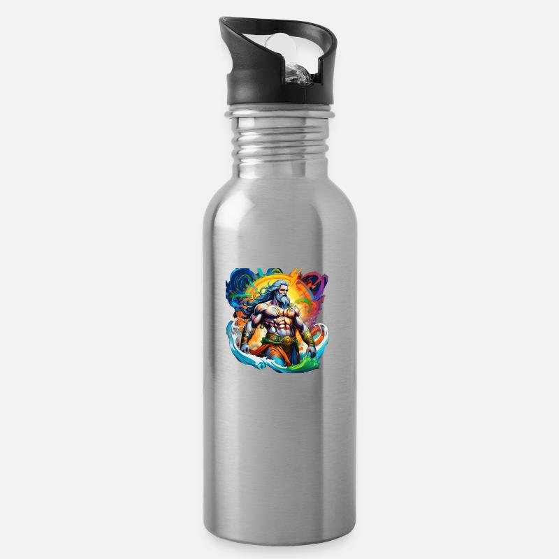 Der Mann - Trinkflasche mit integriertem Trinkhalm - Lightsilver
