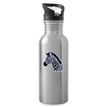 zebra - Trinkflasche mit integriertem Trinkhalm - Lightsilver - Rechts