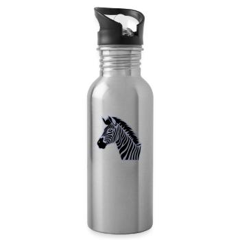 zebra - Trinkflasche mit integriertem Trinkhalm - Lightsilver - Rechts