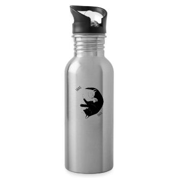 I Ging Katze - Trinkflasche mit integriertem Trinkhalm - Lightsilver - Rechts