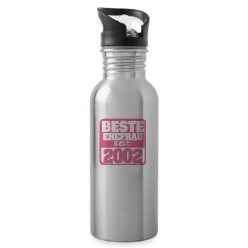 2002 - Trinkflasche mit integriertem Trinkhalm - Lightsilver - Rechts