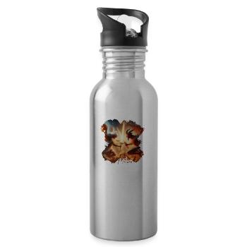 Angelic vs Demonic Force - Water bottle with straw - silver - Right